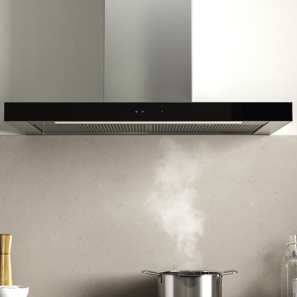 KULINARISK wall mounted extractor hood, stainless steel/glass, 90 cm
