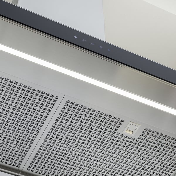 KULINARISK wall mounted extractor hood, stainless steel/glass, 90 cm
