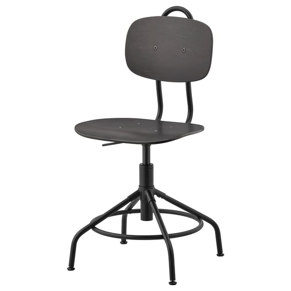 KULLABERG swivel chair, black, 58 cm
