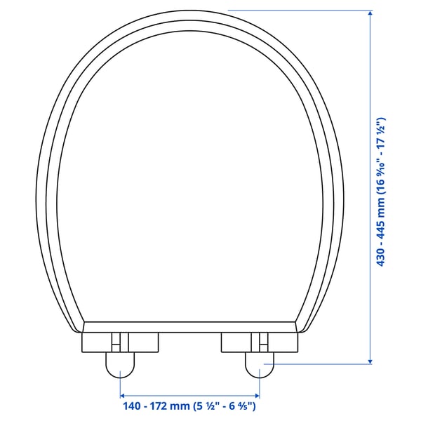 KULLARNA toilet seat, grey, 37 cm