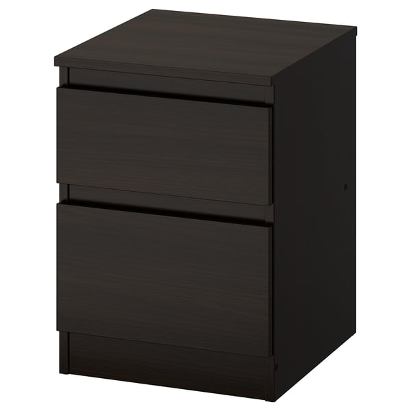 KULLEN chest of 2 drawers, black-brown, 35x49 cm