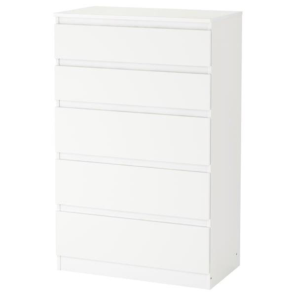 KULLEN chest of 5 drawers, white, 70x40x112 cm