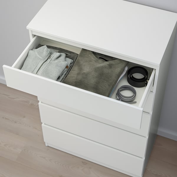 KULLEN chest of 5 drawers, white, 70x40x112 cm