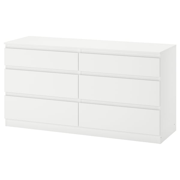 KULLEN chest of 6 drawers, white, 140x40x72 cm
