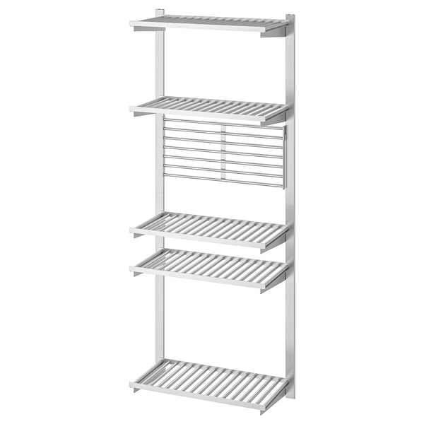 KUNGSFORS - KUNGSFORS Suspension rail with shelf/wll grid, stainless steel