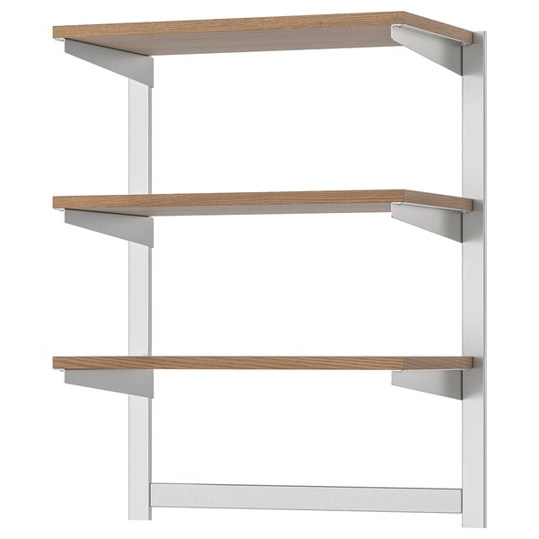KUNGSFORS - KUNGSFORS Susp rail w shelf/mgnt knife rack, stainless steel/ash