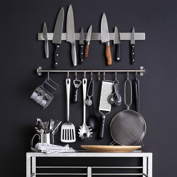 KUNGSFORS magnetic knife rack, stainless steel, 56 cm