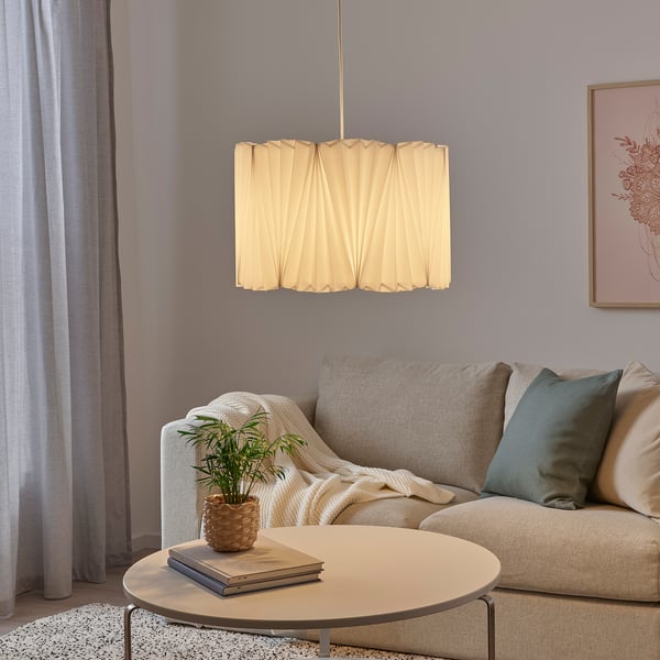 KUNGSHULT - KUNGSHULT Lamp shade, pleated white, 42 cm