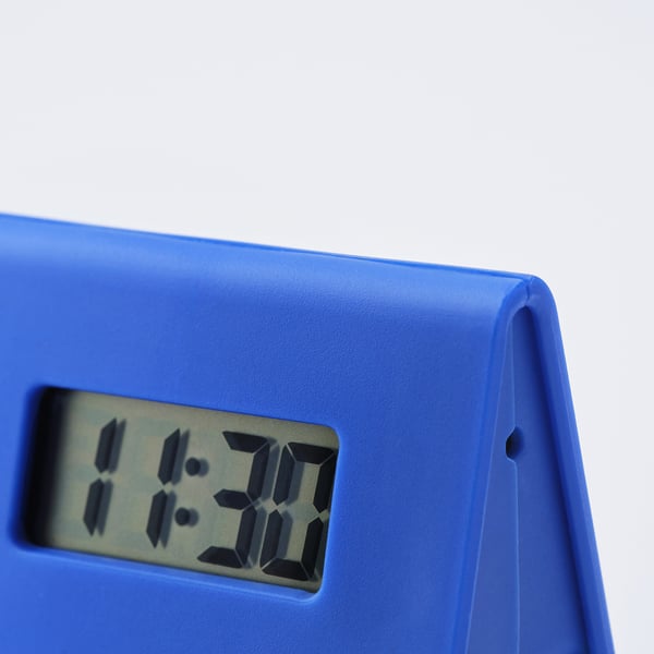 KUPONG alarm clock, bright blue, 7x6 cm