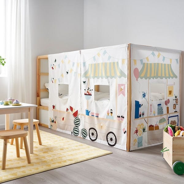 Ikea KURA - Reversible bed, white/pine, 90x200 cm