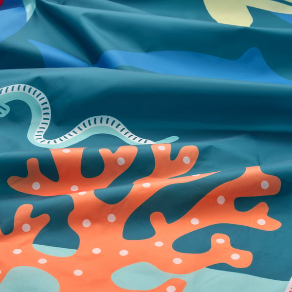 KURA bed tent, ocean animals pattern, 165x97 cm