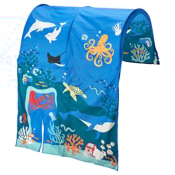 KURA bed tent, ocean animals pattern, 165x97 cm