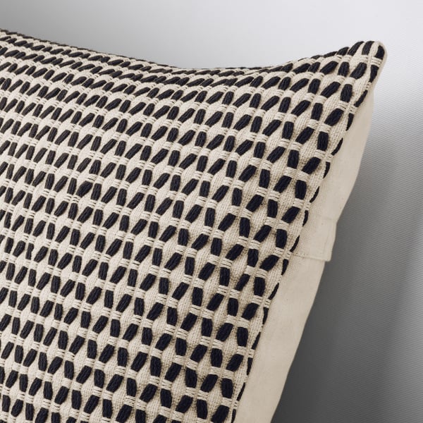 KUSTFLY - KUSTFLY Cushion cover, beige/black, 50x50 cm