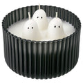 KUSTFYR scented candle in glass, 3 wicks, Jelly candy ghost/black/white, 28 hr