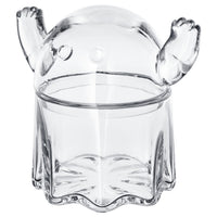 KUSTFYR bowl with lid, ghost clear glass, 13 cm
