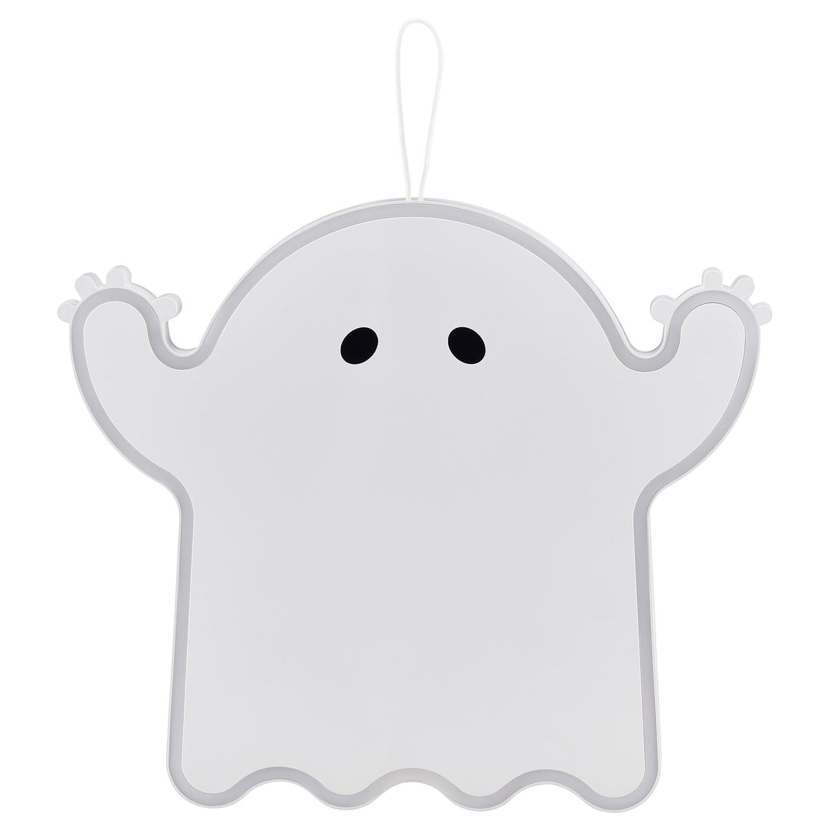 KUSTFYR LED hanging decoration, ghost battery-operated/white