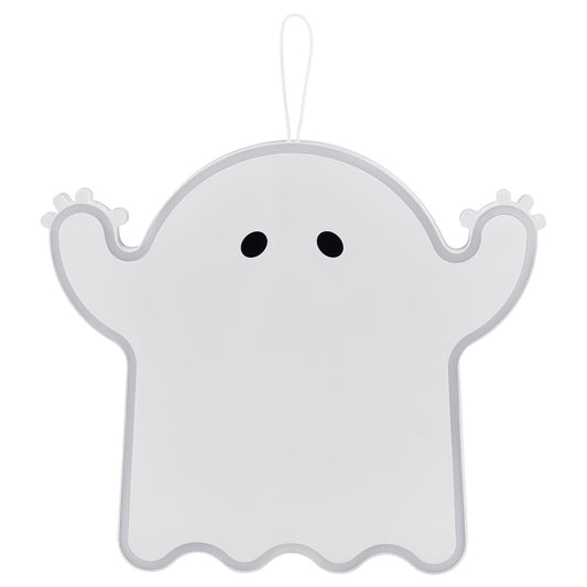 KUSTFYR LED hanging decoration, ghost battery-operated/white
