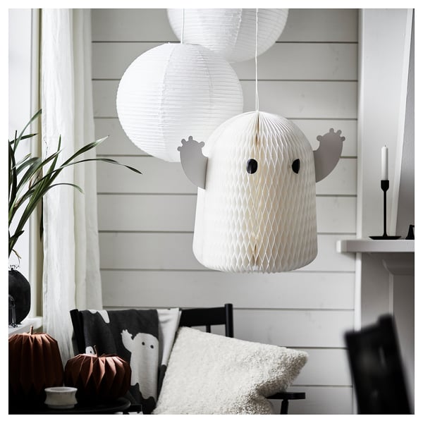 KUSTFYR hanging decoration, white ghost, 51 cm