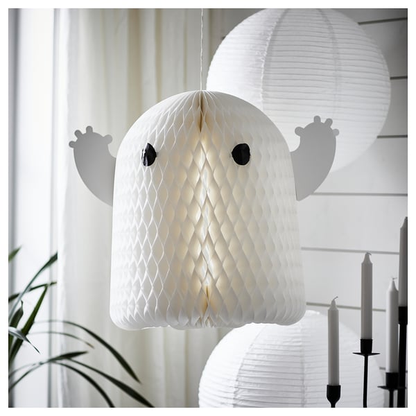 KUSTFYR hanging decoration, white ghost, 51 cm