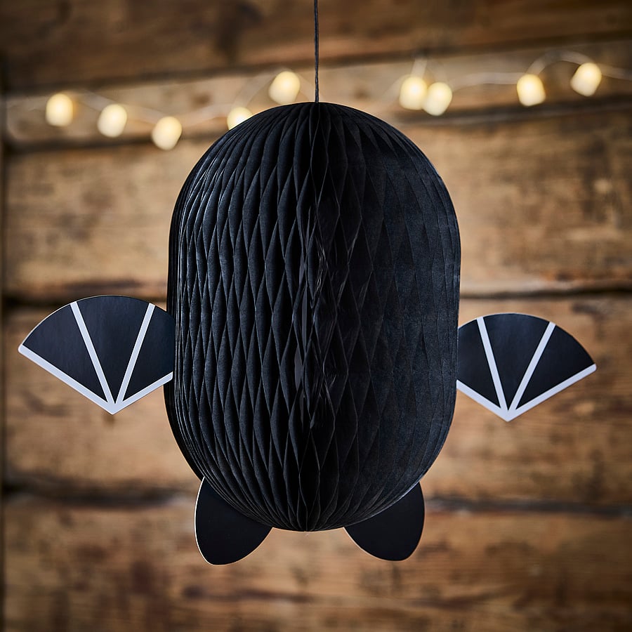 KUSTFYR hanging decoration, bat black, 42 cm