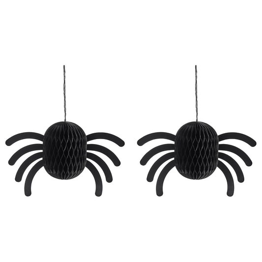 KUSTFYR hanging decoration, spider black, 18 cm, 2 pack