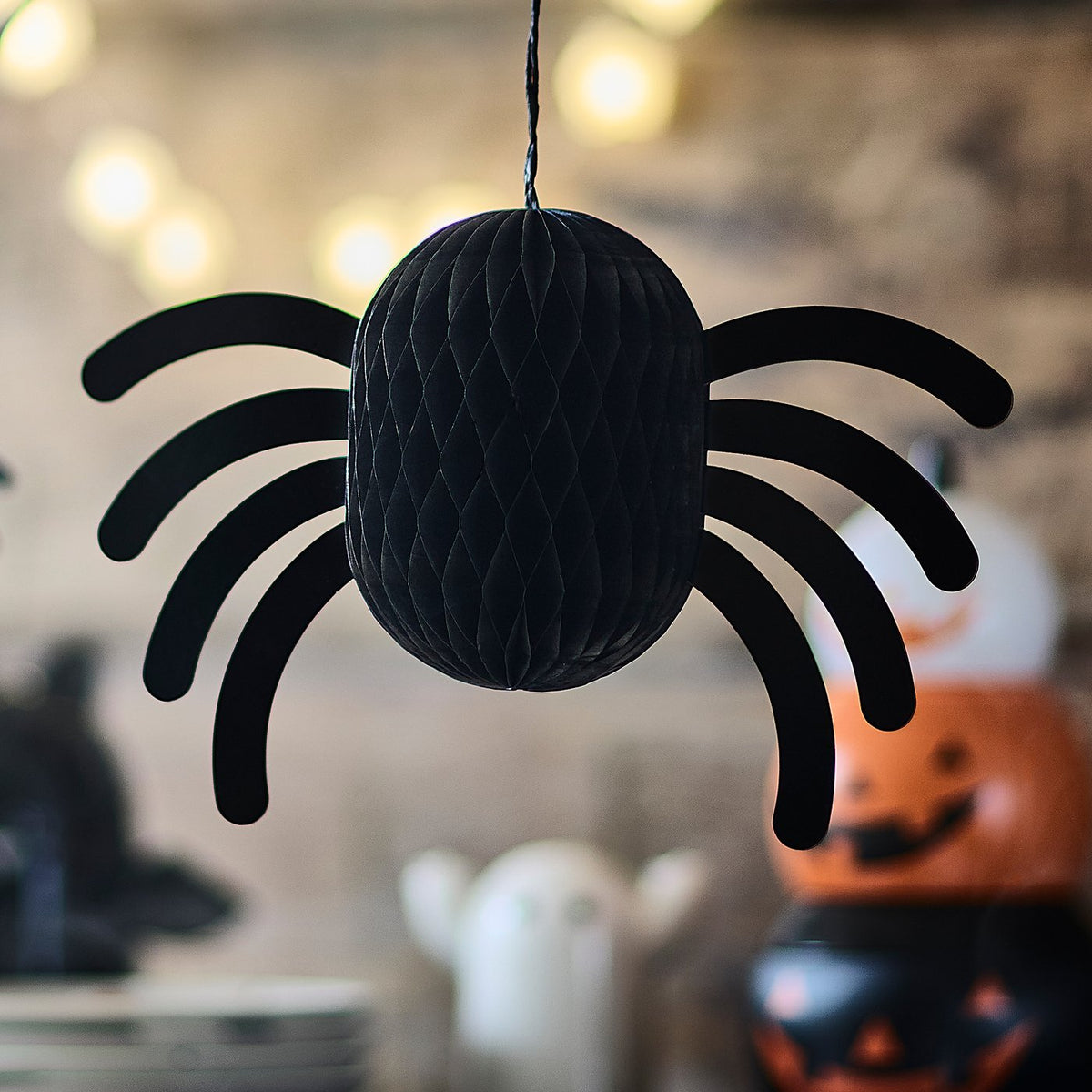 KUSTFYR hanging decoration, spider black, 18 cm, 2 pack
