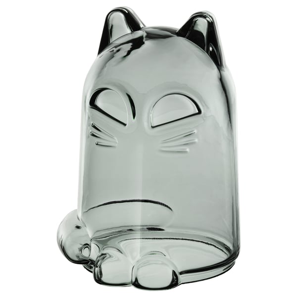 KUSTFYR decoration, dark gray cat, 12 cm