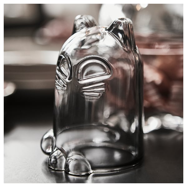 KUSTFYR decoration, dark gray cat, 12 cm