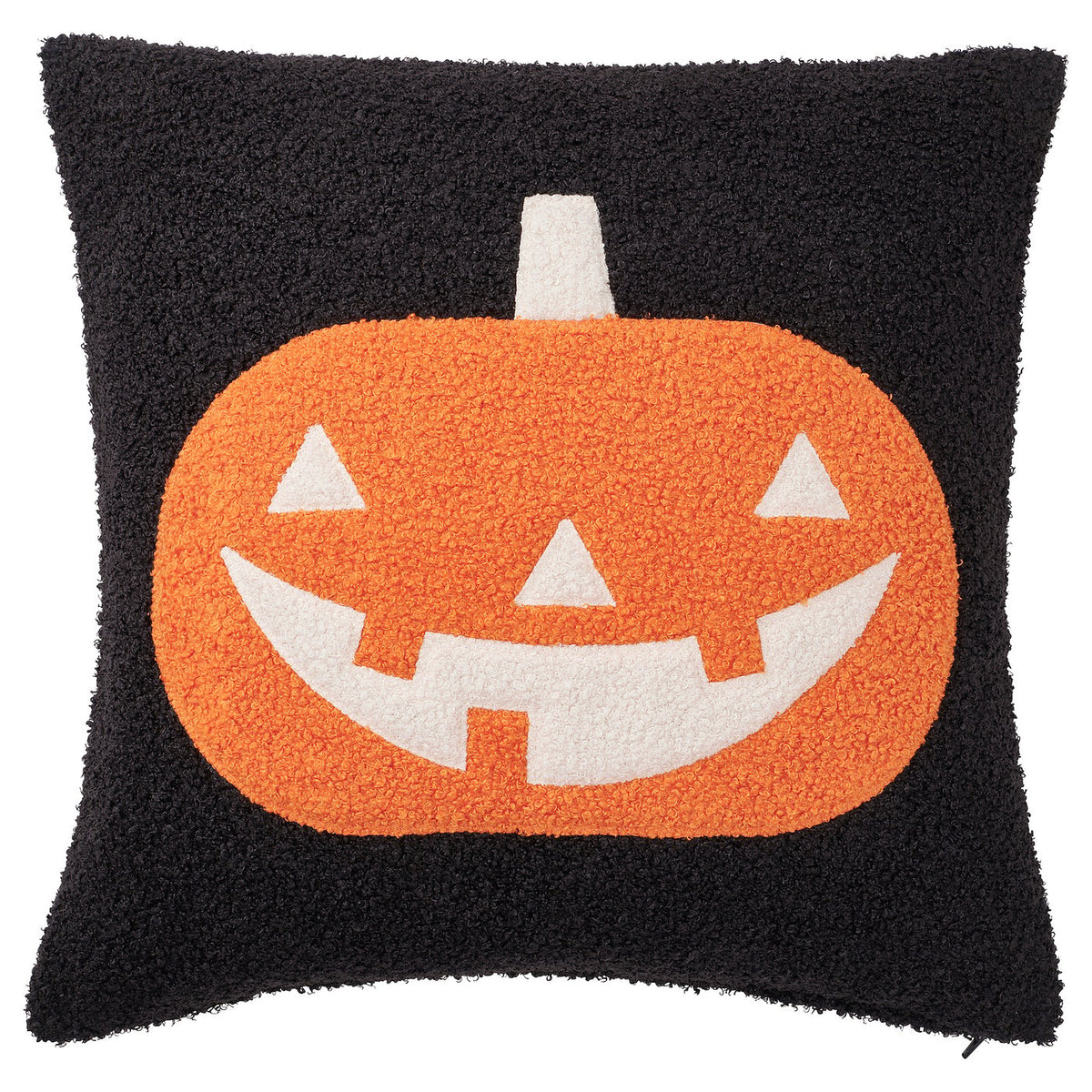 KUSTFYR cushion cover, pumpkin pattern black/orange, 50x50 cm