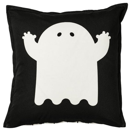 KUSTFYR cushion cover, ghost pattern white/black, 50x50 cm