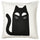 KUSTFYR cushion cover, cat pattern white/black, 50x50 cm