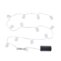 KUSTFYR LED lighting chain with 12 lights, battery-operated indoor/ghost white