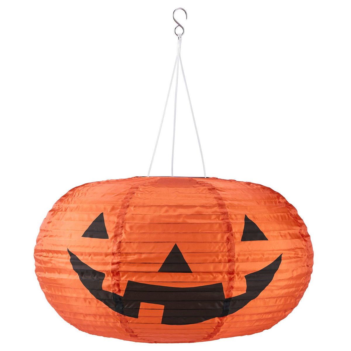 KUSTFYR LED pendant lamp, pumpkin battery-operated/outdoor orange, 44 cm