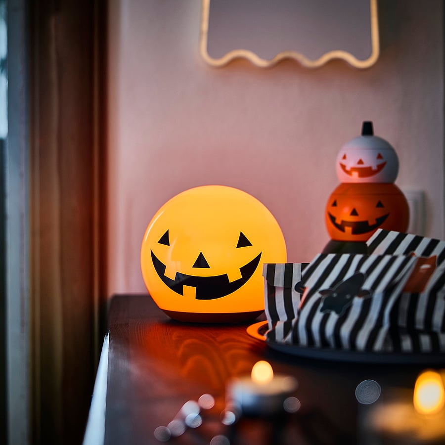KUSTFYR LED table lamp, pumpkin orange