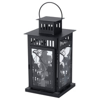 KUSTFYR lantern for pillar candle, in/out, black, 44 cm