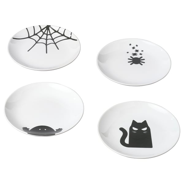 KUSTFYR side plate, mixed patterns, 20 cm