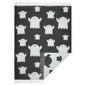 KUSTFYR throw, ghost pattern black/white, 130x170 cm