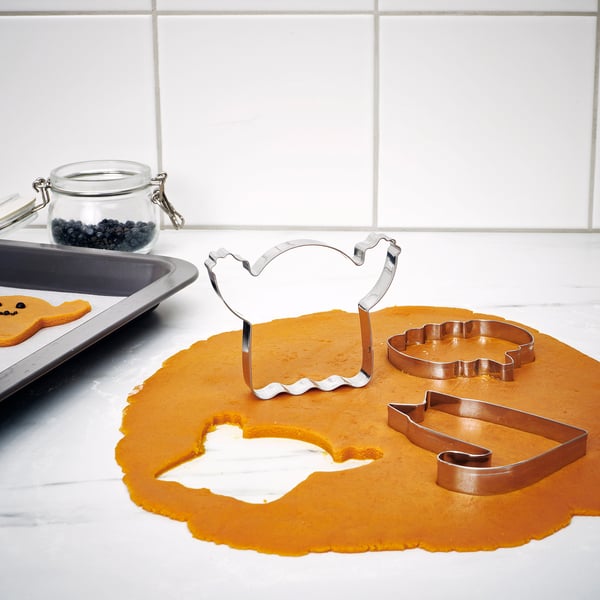 KUSTFYR pastry cutter, set of 3, mixed shapes stainless steel