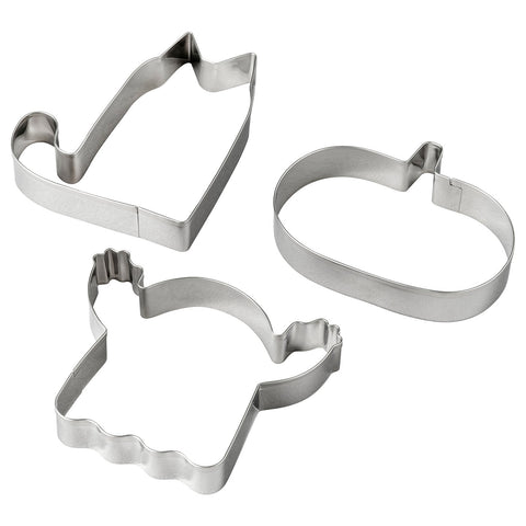 KUSTFYR pastry cutter, set of 3, stainless steel
