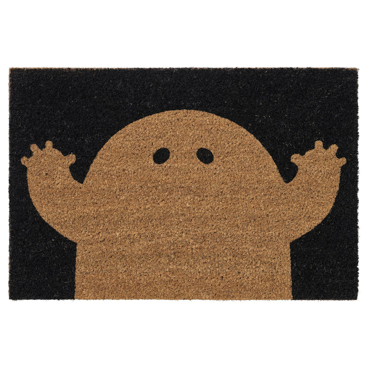 KUSTFYR door mat, ghost pattern black/natural, 40x60 cm