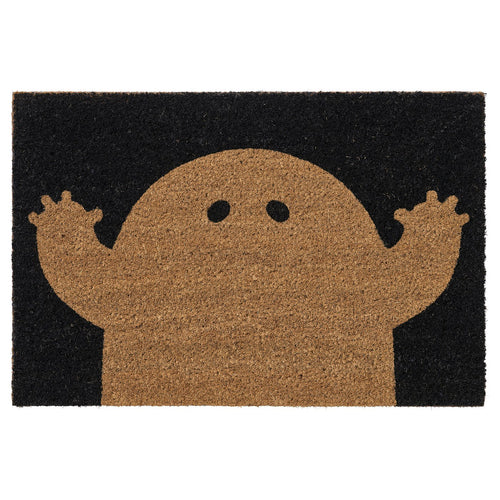 KUSTFYR door mat, ghost pattern black/natural, 40x60 cm