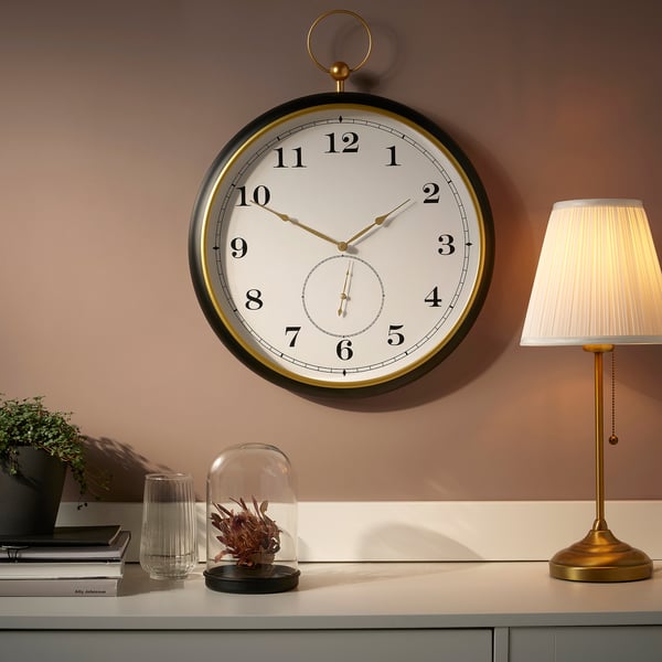 KUTTERSMYCKE wall clock, black, 46 cm