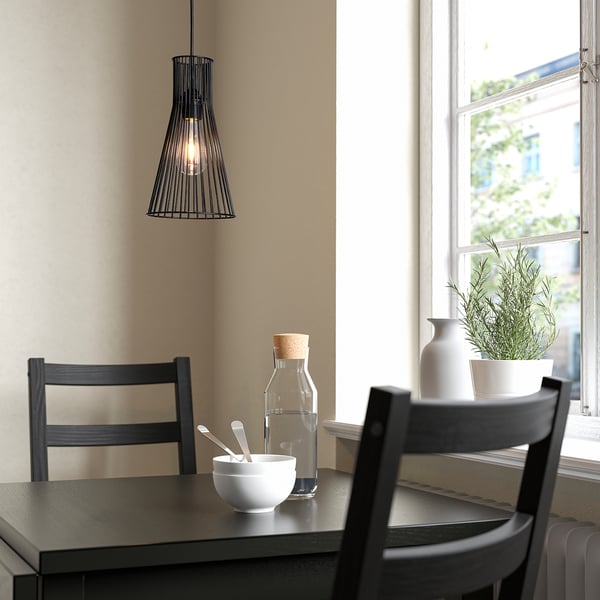 KVADRATUR / HEMMA pendant lamp, black, 18 cm