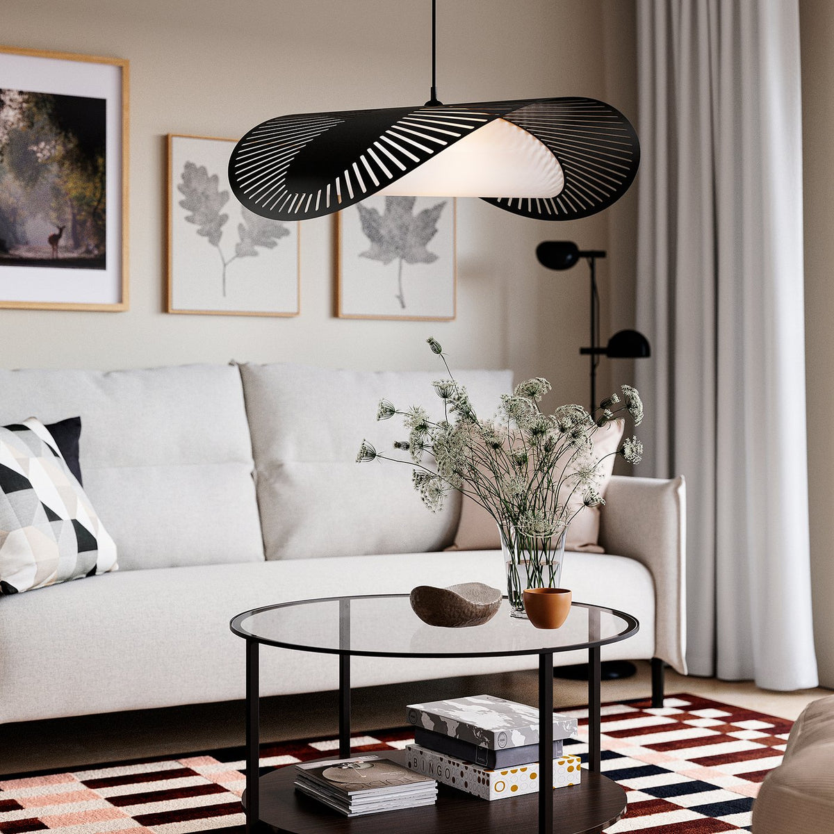 KVÄLLSDOPP pendant lamp shade, black, 72 cm
