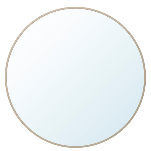 KVALMSÖ mirror, beige, 90 cm