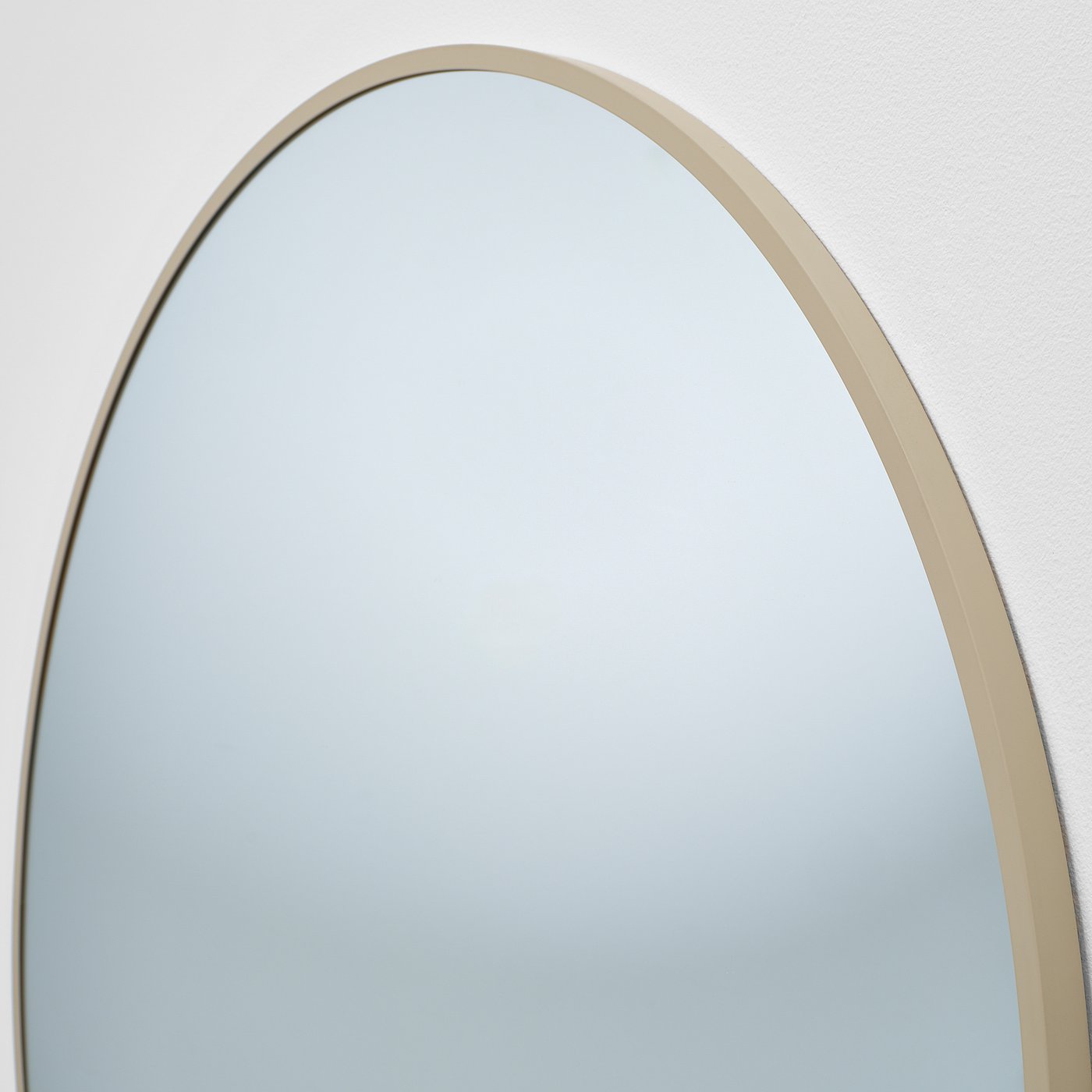 KVALMSÖ mirror, beige, 90 cm