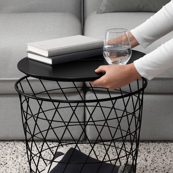 KVISTBRO storage table, black, 44 cm