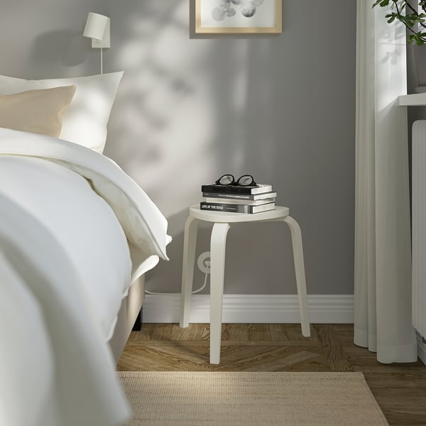 KYRRE stool, off-white, 34x45x48 cm