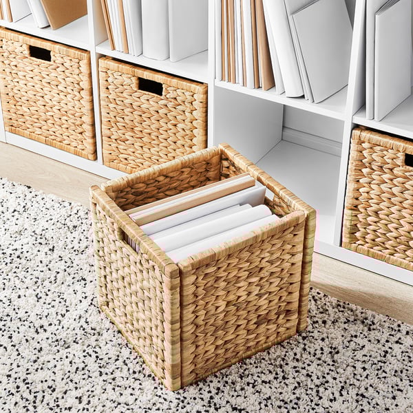 LABBSAL basket, handmade water hyacinth, 32x34x32 cm