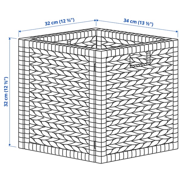 LABBSAL basket, handmade water hyacinth, 32x34x32 cm